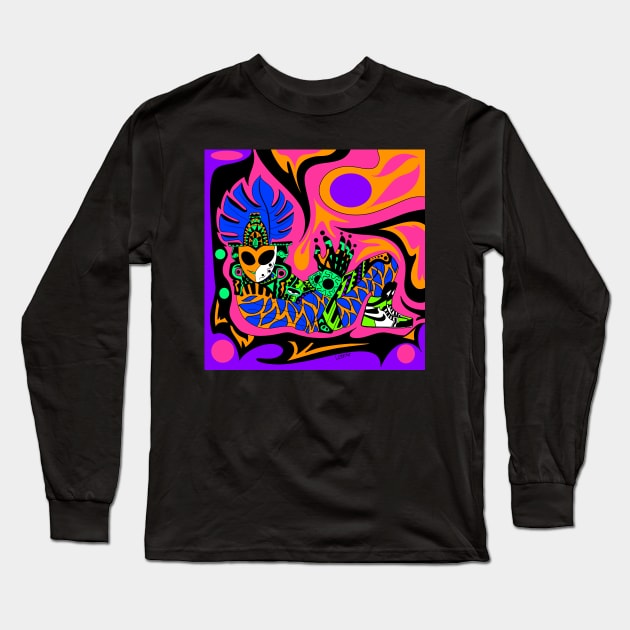 chak mool in air shoes ecopop mandala Long Sleeve T-Shirt by jorge_lebeau